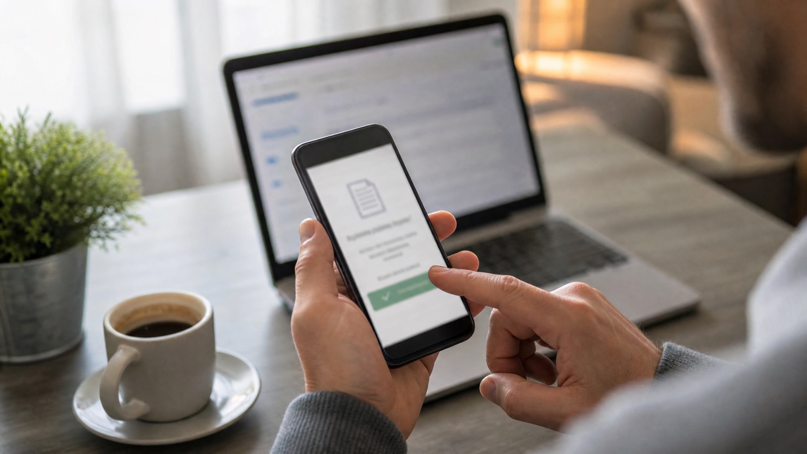 Client paying a crypto invoice from a payment link on a phone