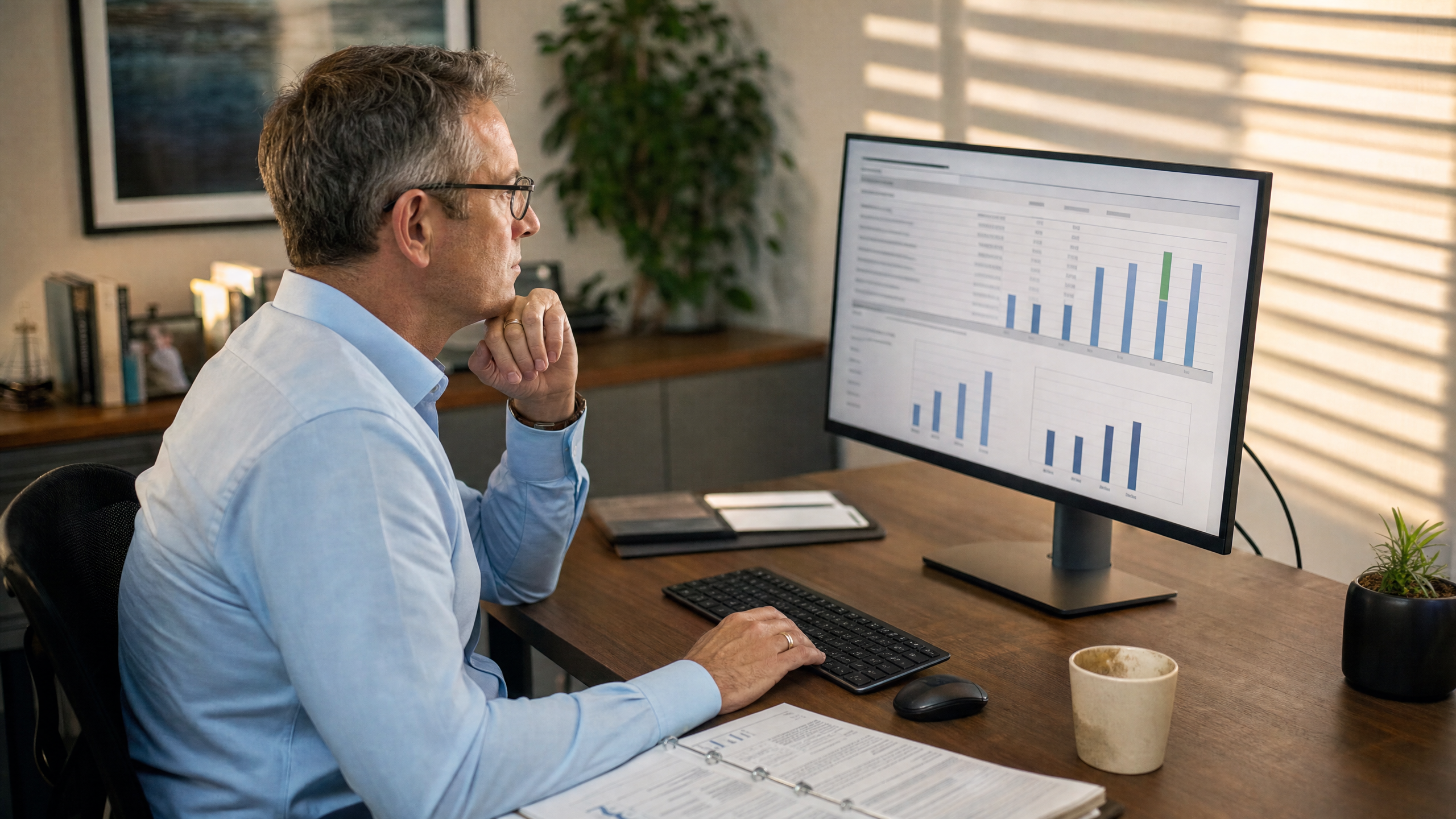 Finance lead reviewing quarter-end fair-value remeasurement impact on the P&L