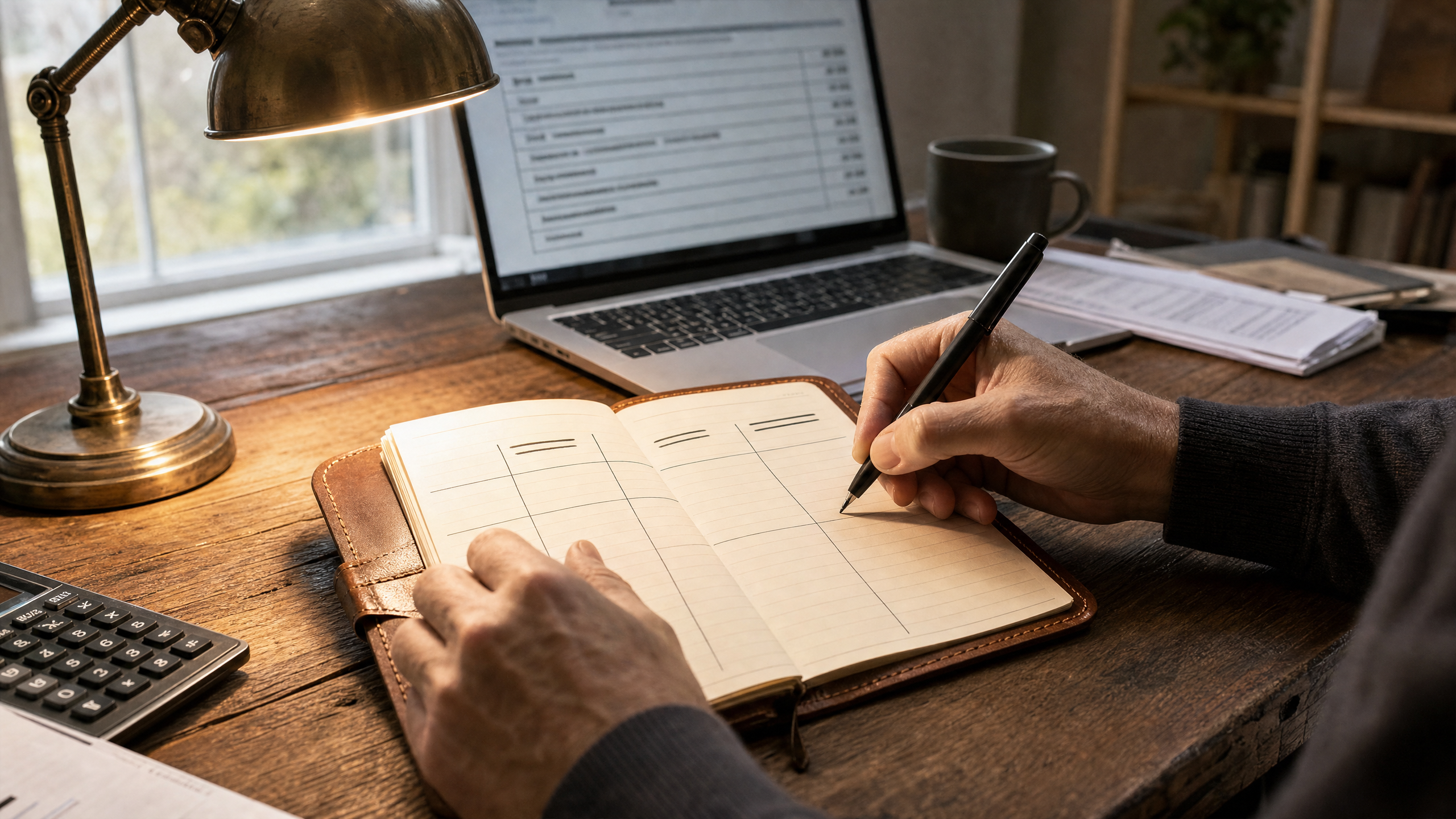 Founder hand-writing the three key fields for crypto receipt self-reporting on Schedule C